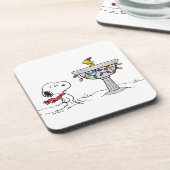 pinda's | Snoopy & Woodstock Frozen Birdbath Bier Onderzetter (Linkerzijde)