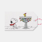 pinda's | Snoopy & Woodstock Frozen Birdbath Cadeaulabel (Voorkant (Horizontaal))