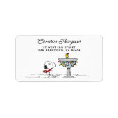 pinda's | Snoopy & Woodstock Frozen Birdbath Etiket (Voorkant)