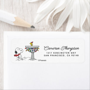 pinda's Snoopy & Woodstock Frozen Birdbath Etiket