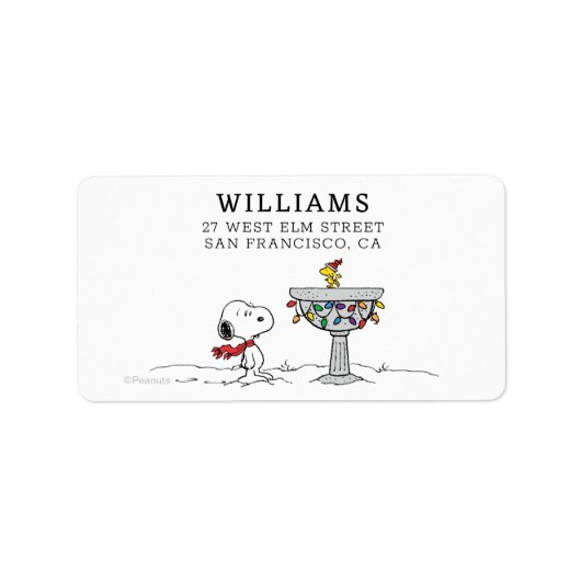 pinda's | Snoopy & Woodstock Frozen Birdbath Etiket (Voorkant)