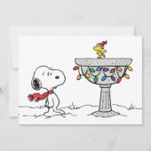 pinda's | Snoopy & Woodstock Frozen Birdbath Feestdagenkaart (Voorkant)
