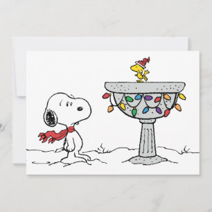 pinda's Snoopy & Woodstock Frozen Birdbath Feestdagenkaart