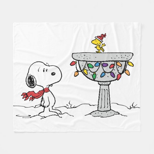 pinda's | Snoopy & Woodstock Frozen Birdbath Fleece Deken (Voorkant (Horizontaal))
