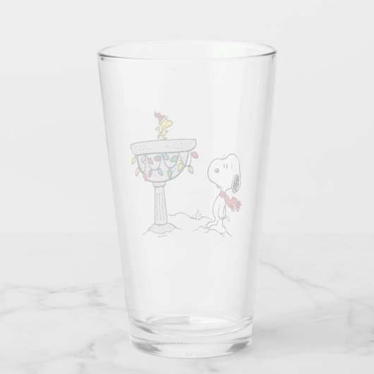 pinda's | Snoopy & Woodstock Frozen Birdbath Glas (Achterkant)