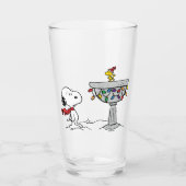 pinda's | Snoopy & Woodstock Frozen Birdbath Glas (Voorkant)