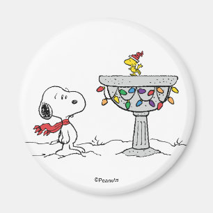 pinda's   Snoopy & Woodstock Frozen Birdbath Magneet