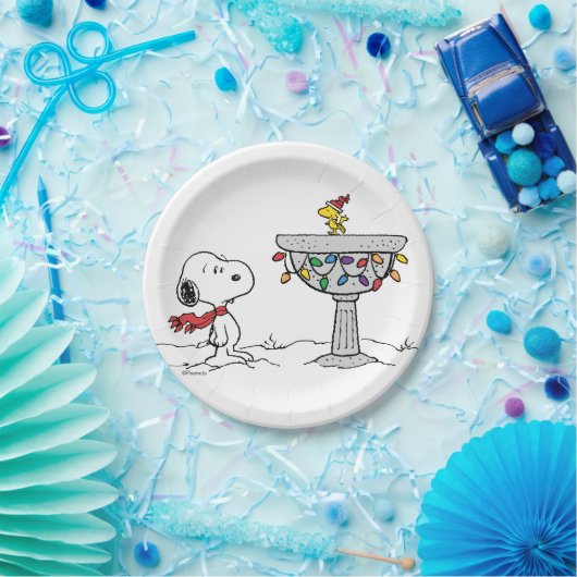 pinda's | Snoopy & Woodstock Frozen Birdbath Papieren Bordje (Feest)