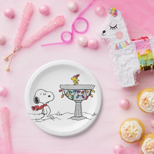 pinda's | Snoopy & Woodstock Frozen Birdbath Papieren Bordje (Feest)