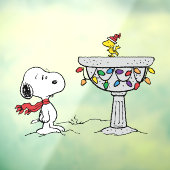 pinda's | Snoopy & Woodstock Frozen Birdbath Raamsticker (Vel 3)