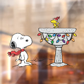 pinda's | Snoopy & Woodstock Frozen Birdbath Raamsticker (Vel 2)