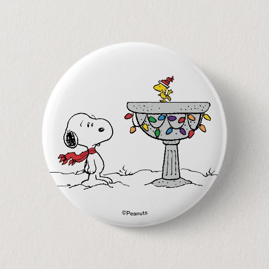 pinda's | Snoopy & Woodstock Frozen Birdbath Ronde Button 5,7 Cm (Voorkant)