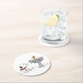 pinda's | Snoopy & Woodstock Frozen Birdbath Ronde Kartonnen Onderzetter (Insitu)