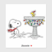 pinda's | Snoopy & Woodstock Frozen Birdbath Sticker (Vel)