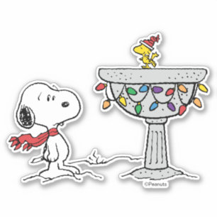 pinda's Snoopy & Woodstock Frozen Birdbath Sticker