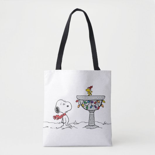 pinda's | Snoopy & Woodstock Frozen Birdbath Tote Bag (Voorkant)
