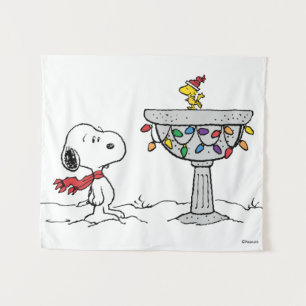 pinda's Snoopy & Woodstock Frozen Birdbath Wandkleed