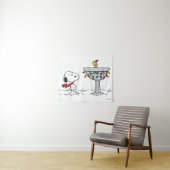 pinda's | Snoopy & Woodstock Frozen Birdbath Wandkleed (In Situ (horizontaal))