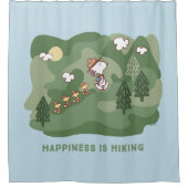 pinda's | Snoopy & Woodstock Happiness Hiking Douchegordijn (Voorkant)