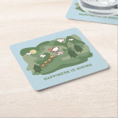 pinda's | Snoopy & Woodstock Happiness Hiking Kartonnen Onderzetters (Schuin)