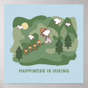 pinda's   Snoopy & Woodstock Happiness Hiking Poster
