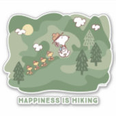 pinda's | Snoopy & Woodstock Happiness Hiking Sticker (Voorkant)