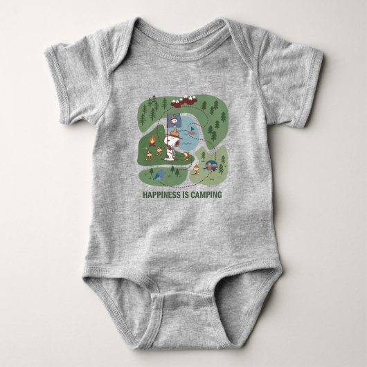 pinda's | Snoopy & Woodstock Happiness is Camping Romper (Voorkant)