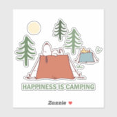 pinda's | Snoopy & Woodstock Happiness is Camping Sticker (Vel)