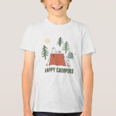 pinda's | Snoopy & Woodstock Happiness is Camping Tri-Blend Shirt (Voorkant)