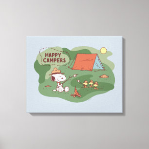 pinda's   Snoopy & Woodstock Happy Campers 2 Canvas Afdruk