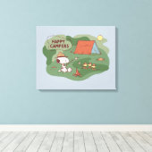 pinda's | Snoopy & Woodstock Happy Campers 2 Canvas Afdruk (Insitu (Houten vloer))