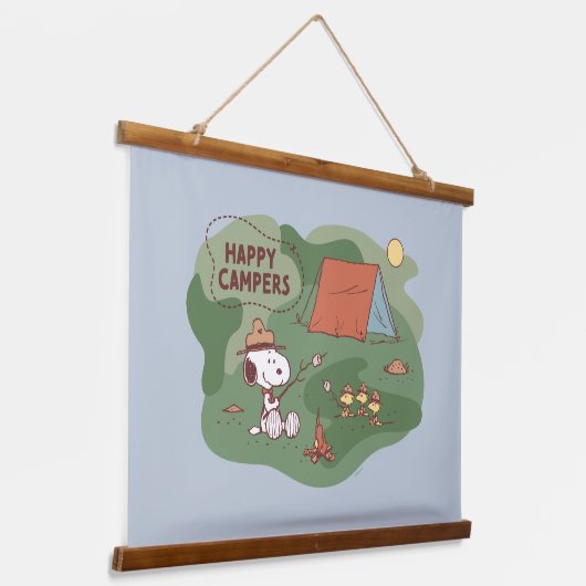 pinda's | Snoopy & Woodstock Happy Campers 2 Hangend Wandkleed (Gebogen)