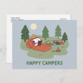pinda's | Snoopy & Woodstock Happy Campers Briefkaart (Voorkant / Achterkant)