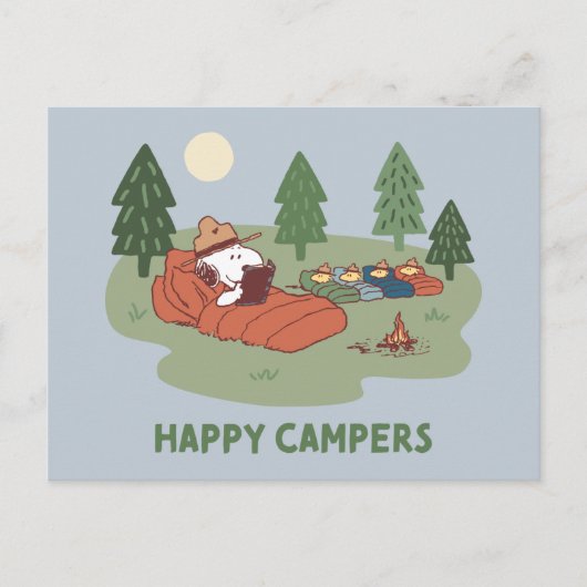 pinda's | Snoopy & Woodstock Happy Campers Briefkaart (Voorkant)
