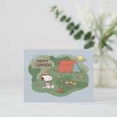 pinda's | Snoopy & Woodstock Happy Campers Briefkaart (Staand voorkant)
