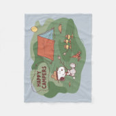 pinda's | Snoopy & Woodstock Happy Campers Fleece Deken (Voorkant)