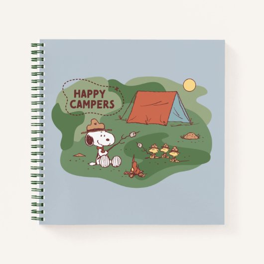 pinda's | Snoopy & Woodstock Happy Campers Notitieboek (Voorkant)
