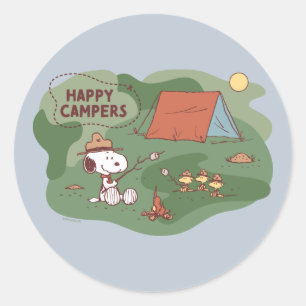 pinda's   Snoopy & Woodstock Happy Campers Ronde Sticker
