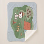 pinda's | Snoopy & Woodstock Happy Campers Sherpa Deken (Voorkant)