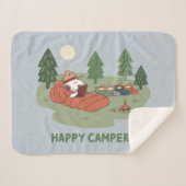 pinda's | Snoopy & Woodstock Happy Campers Sherpa Deken (Voorkant (horizontaal))