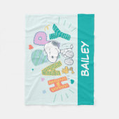 pinda's | Snoopy & Woodstock Happy Fleece Deken (Voorkant)