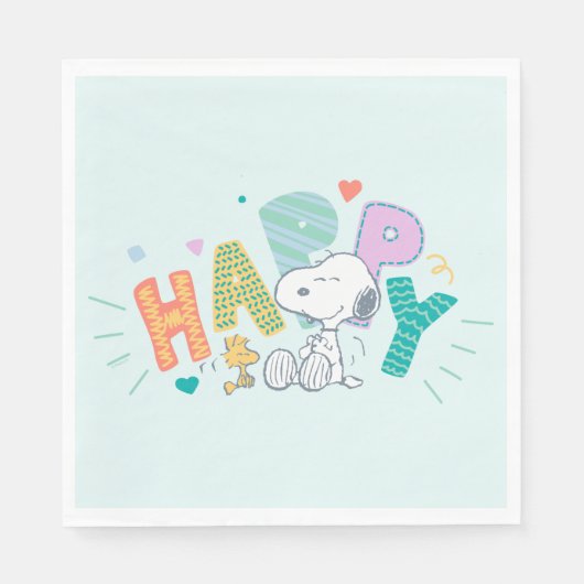 pinda's | Snoopy & Woodstock Happy Servet (Voorkant)