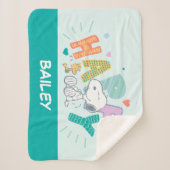 pinda's | Snoopy & Woodstock Happy Sherpa Deken (Voorkant)