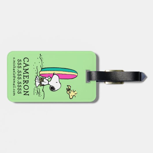 pinda's | Snoopy & Woodstock High Tide Bagagelabel (Achterkant horizontaal)