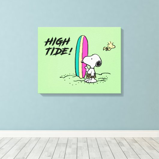 pinda's | Snoopy & Woodstock High Tide Canvas Afdruk (Insitu (Houten vloer))