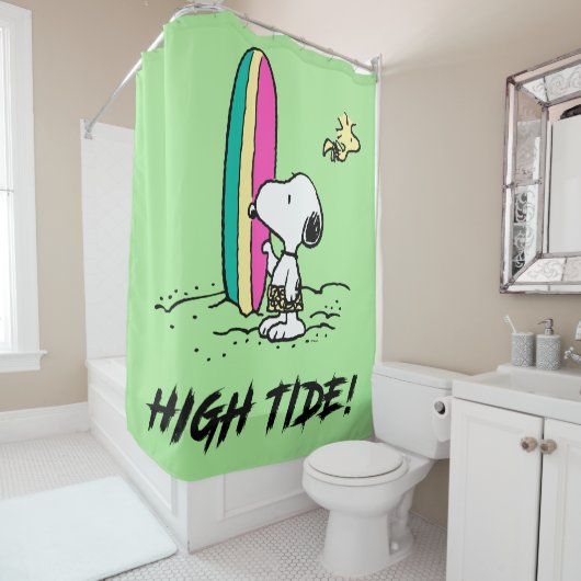 pinda's | Snoopy & Woodstock High Tide Douchegordijn (In situ)