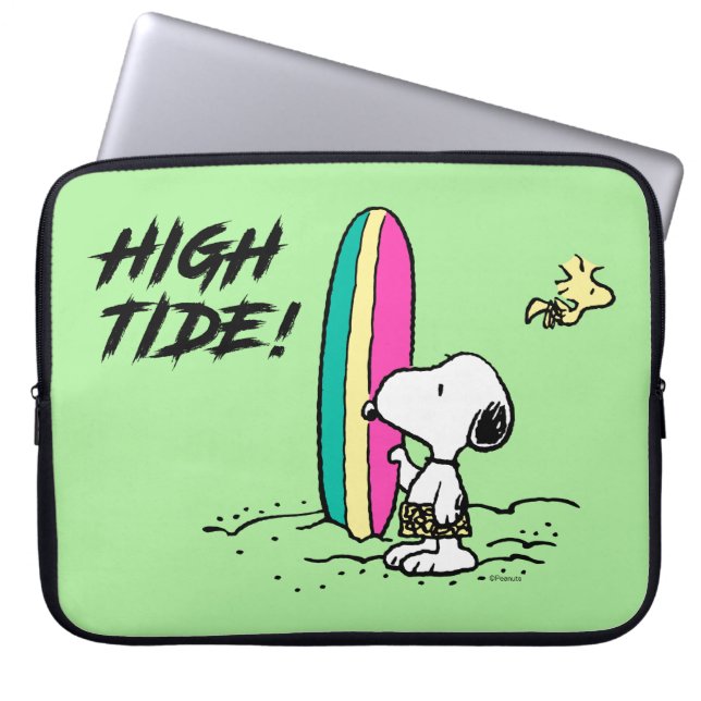 pinda's | Snoopy & Woodstock High Tide Laptop Sleeve (Voorkant)