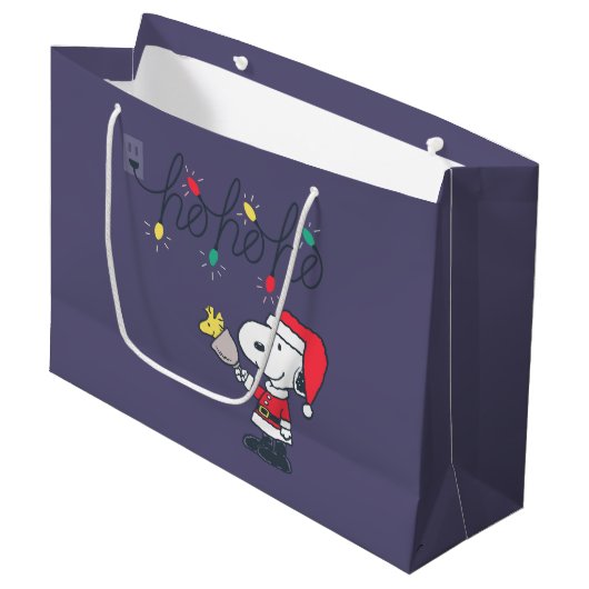 pinda's | Snoopy & Woodstock Ho Ho Ho Groot Cadeauzakje (Voorkant Gekanteld)