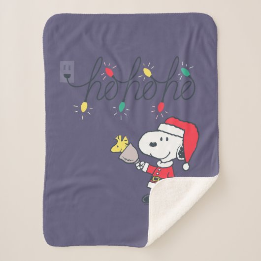 pinda's | Snoopy & Woodstock Ho Ho Ho Sherpa Deken (Voorkant)