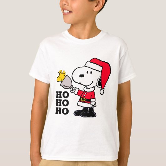 pinda's | Snoopy & Woodstock Ho Ho Ho T-shirt (Voorkant)